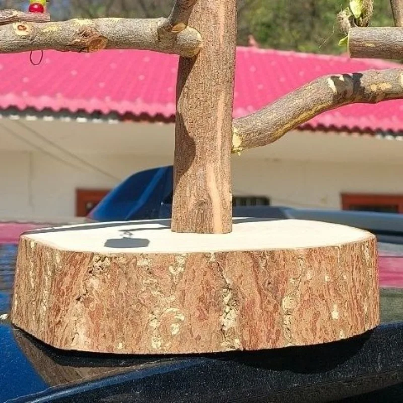 Árbol de pie para mascotas, estante de jaula de pájaros ecológico con visualización de madera Natural, perchas para loros y ardillas, perchas de rama, palo de juguete para morder - imagen 4
