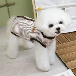 Mono de verano a rayas retro para gato y perro – Tejido suave