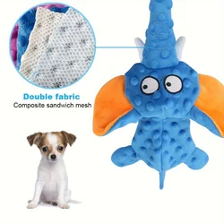 Juguetes de peluche para perros crudos, concha de elefante chirriante, juguete duradero para masticar, juguete interactivo con sonido indestructible para perros pequeños y grandes