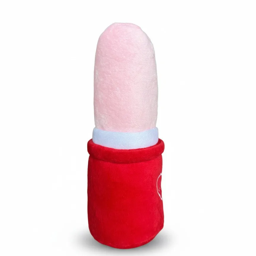 Juguete interactivo de peluche con forma de lápiz labial para perros, juguete para masticar para cachorros, perros pequeños y medianos, suministros para mascotas - imagen 4