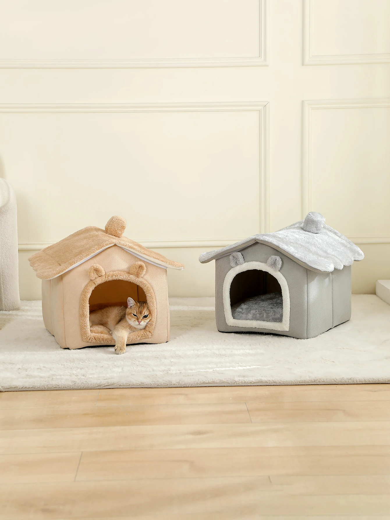 Cama cueva plegable y lavable para gatos y perros - imagen 2