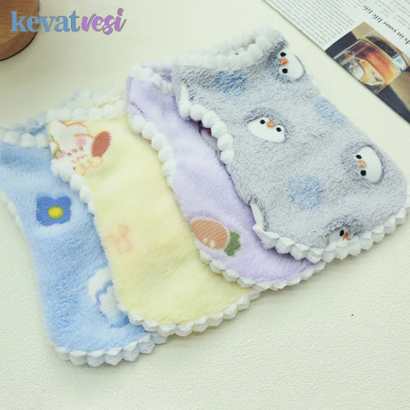 Ropa cálida de invierno para gatos, chaleco con estampado bonito para cachorros, ropa suave de felpa para mascotas, disfraz para perros pequeños y gatitos, accesorios para gatos