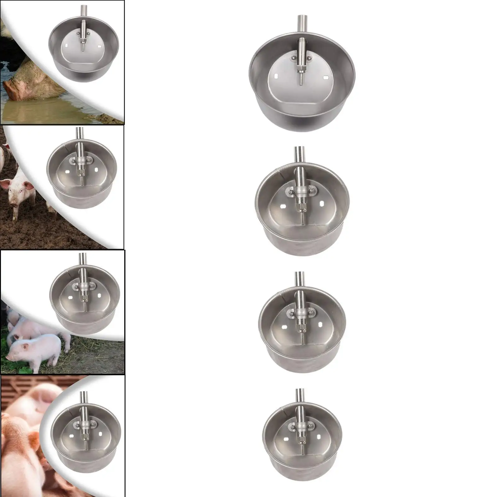 Bebedero automático para cerdos, bebedero para cerditos, cuenco para agua para cerdos, acero inoxidable para animales, conejillos, cerdos, ganado - imagen 4