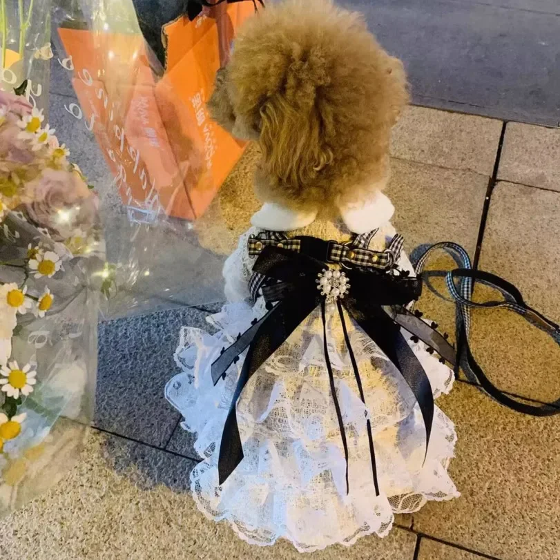 Vestidos de invierno de lujo para perros, vestido de princesa para cachorros, ropa de boda para perros pequeños, disfraz de gato Yorkies - imagen 4