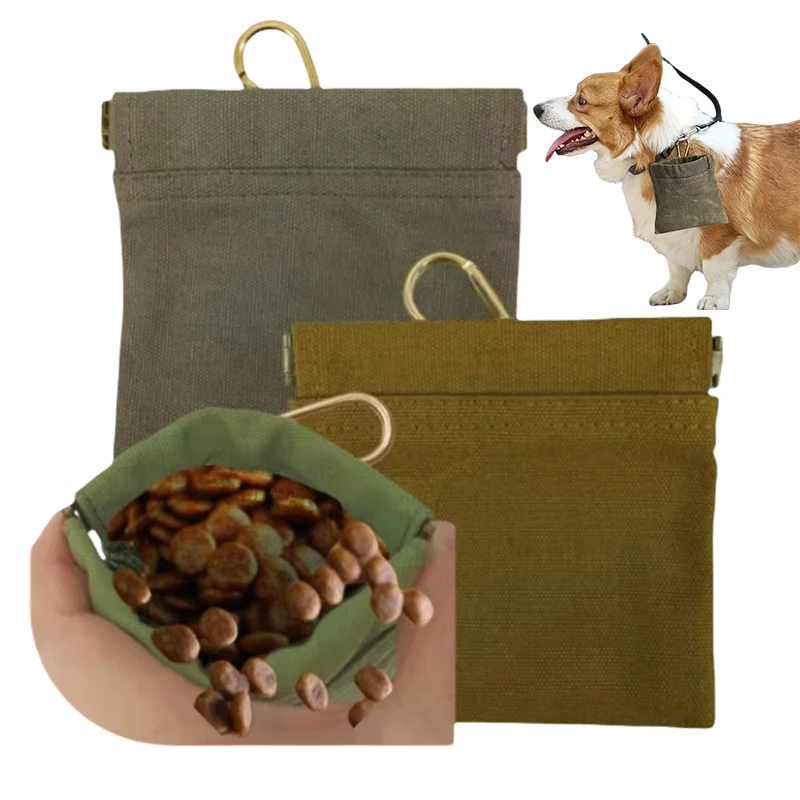 Bolsa de aperitivos para entrenamiento de perros, contenedor de almacenamiento de alimentos para perros de viaje al aire libre, bolsa dispensadora de alimentos portátil, accesorios duraderos para mascotas