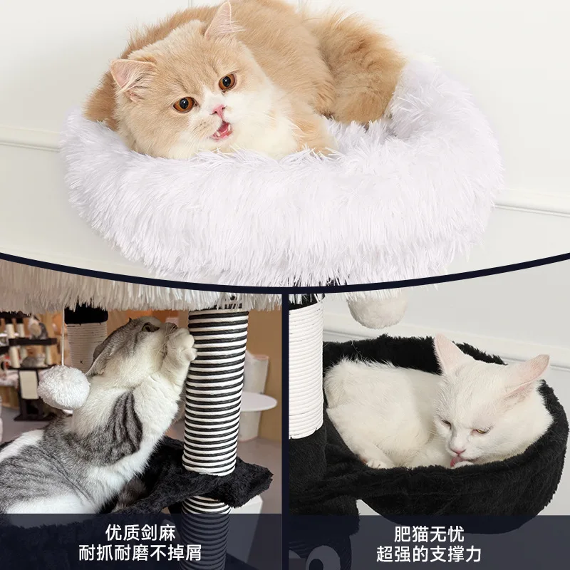 Marco de escalada grande de madera maciza para gatos integrado con cápsula espacial Universal para las cuatro estaciones, columna para rascar gatos, resistencia al desgaste - imagen 4