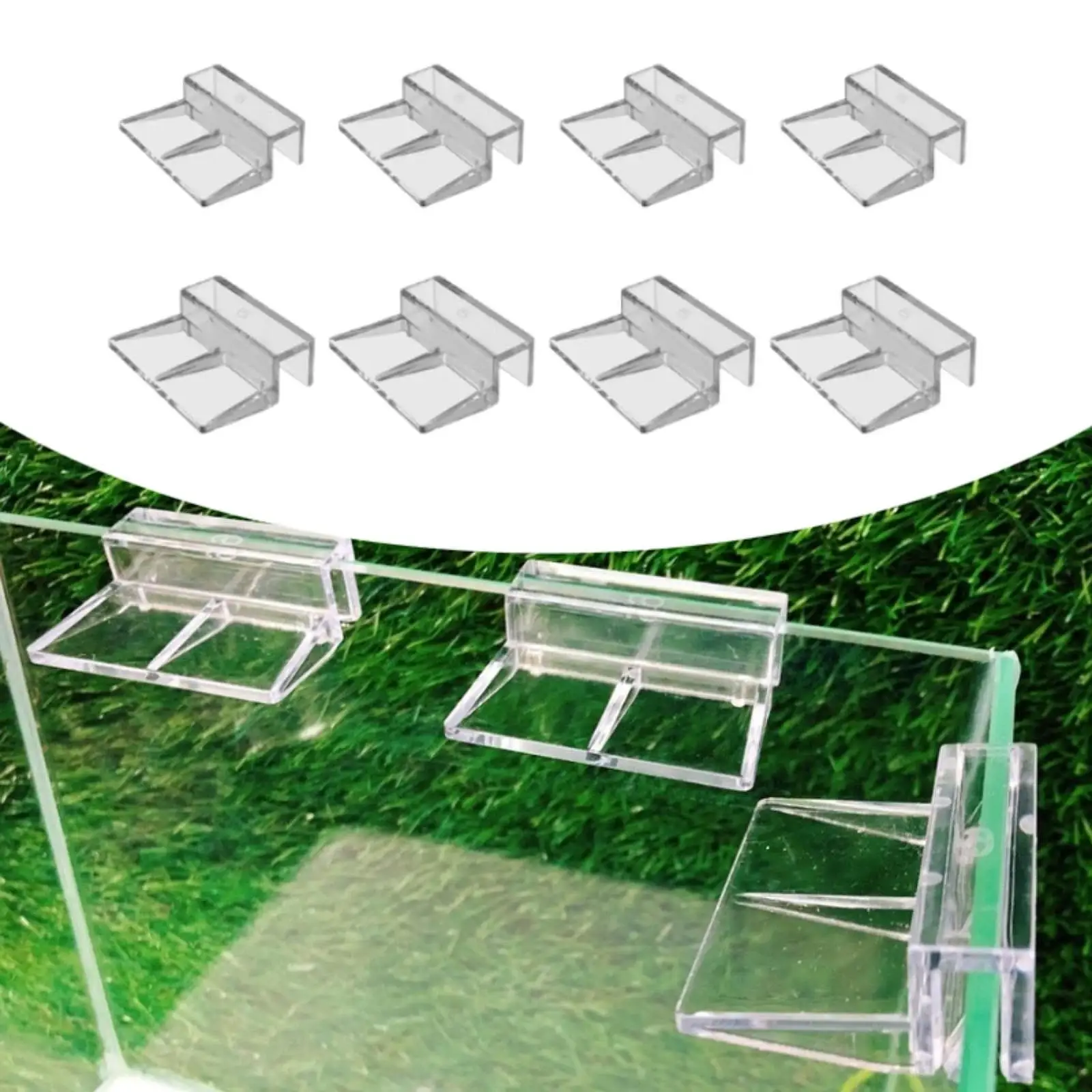 8Pcs Fish Tank Glass Cover Clip for DIY Anti Jump Rimless Aquarium Glass Top