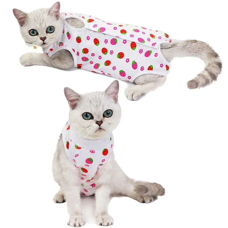 Traje de destete para Gato, ropa de algodón para perros pequeños, chaleco para gato, mono antilamer después de la cirugía, traje para el cuidado de la recuperación, traje para gatitos - imagen 4