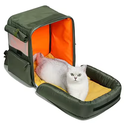 Mochila de transporte premium para gatos - transpirable y plegable