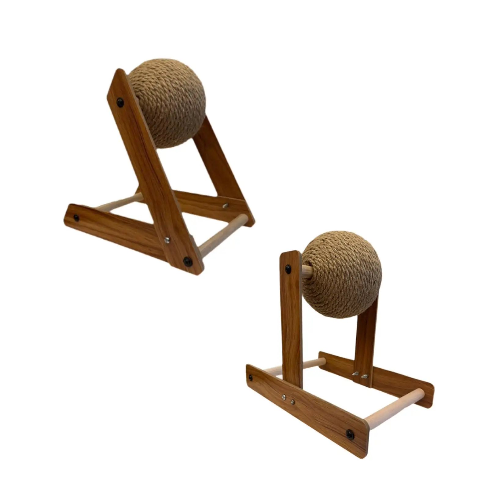 Cat Scratcher Toy Sisal Scratcher Ball Wood,Scratching Ball Toy,Interactive Pet Toy for Indoor Cats Small Animals Kitty