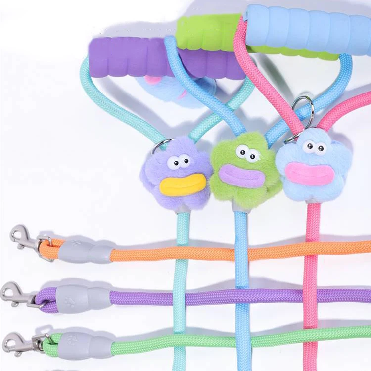 Correa de tracción para perro, peso ligero, colores de contraste, sin tirones, profesional, con mango suave de silencio, 140cm - imagen 3