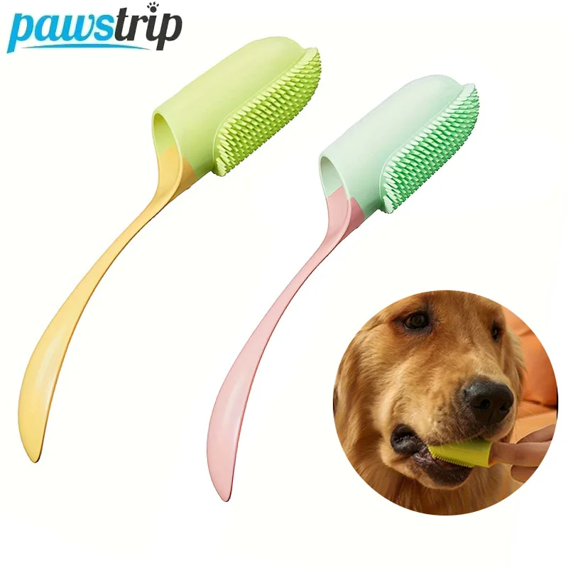 2 uds cepillo de dientes para dedos de mascotas con mango herramienta suave para el cuidado de los dientes de perro cepillo de dientes para limpieza de dientes de mascotas para gatos perros herramienta de limpieza de mascotas
