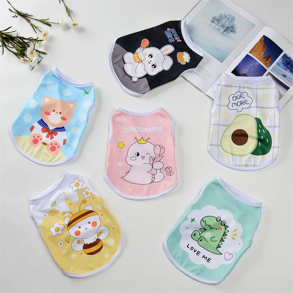 Chaleco con estampado de animales para perros pequeños, ropa para mascotas, Yorkshire, Schnauzer, Pug, para verano - imagen 3