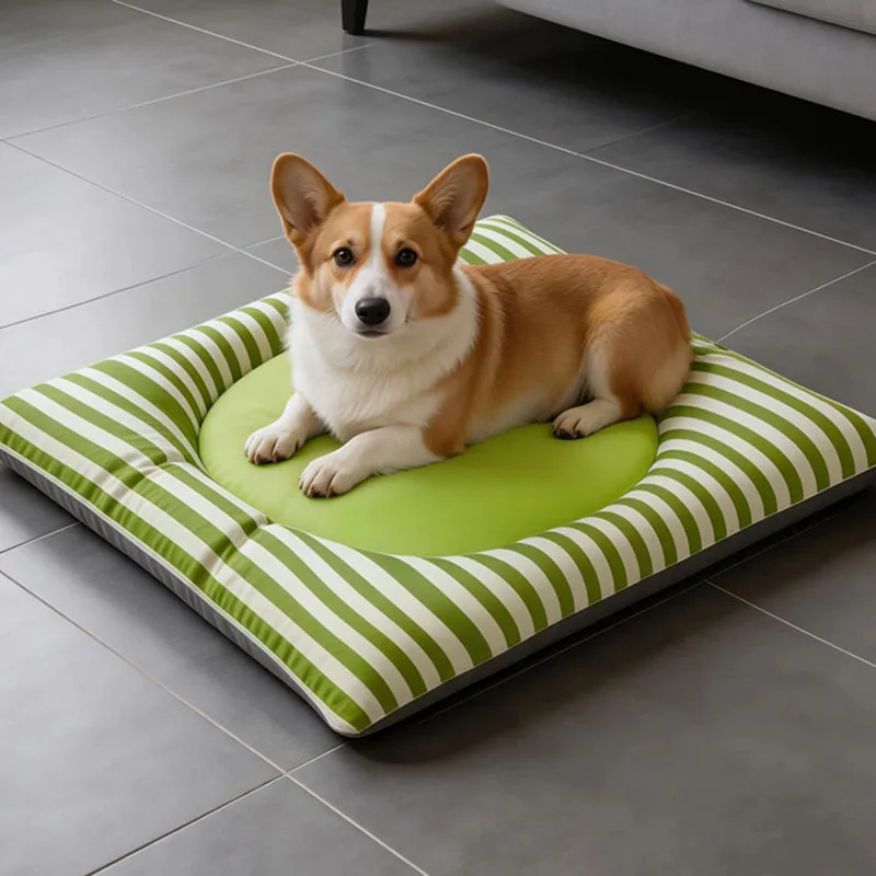 Colchoneta reversible a rayas para perros y gatos – Suave y lavable - imagen 5