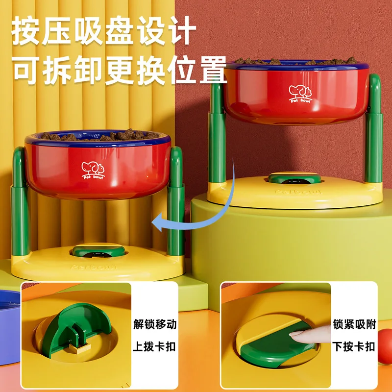 Los cuencos para perros se pueden levantar y bajar para ajustar el perro gato, protección Universal para el cuello, cuenco de agua, cuenco de comida para perros y gatos, boca oblicua - imagen 3