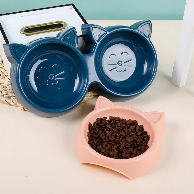 Cuencos para mascotas de color caramelo, plato de comida antideslizante para gatos/perros, cuencos de alimentación con diseño de animales lindos para mascotas pequeñas y medianas