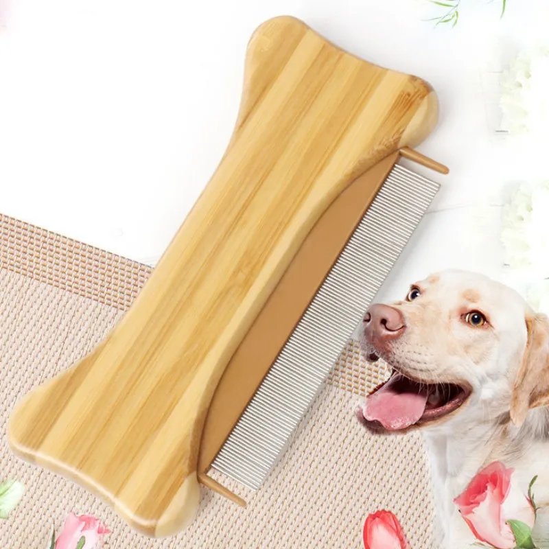 Peine de bambú para perros y gatos, cepillo de madera para masaje y limpieza del pelo, suministros para mascotas - imagen 3
