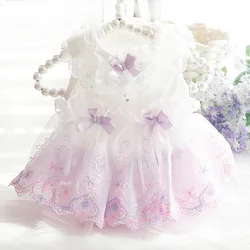 Vestido fino primavera para perros y gatos pequeños – estilo princesa