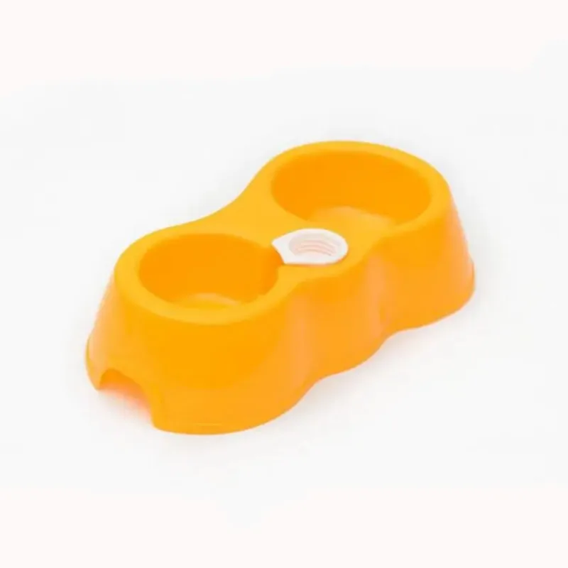 Bebedero automático para mascotas, cuenco doble de plástico para perros y gatos, cuenco de alimentación para mascotas pequeñas 2 en 1, cuenco de plástico, suministro de colores surtidos - imagen 3