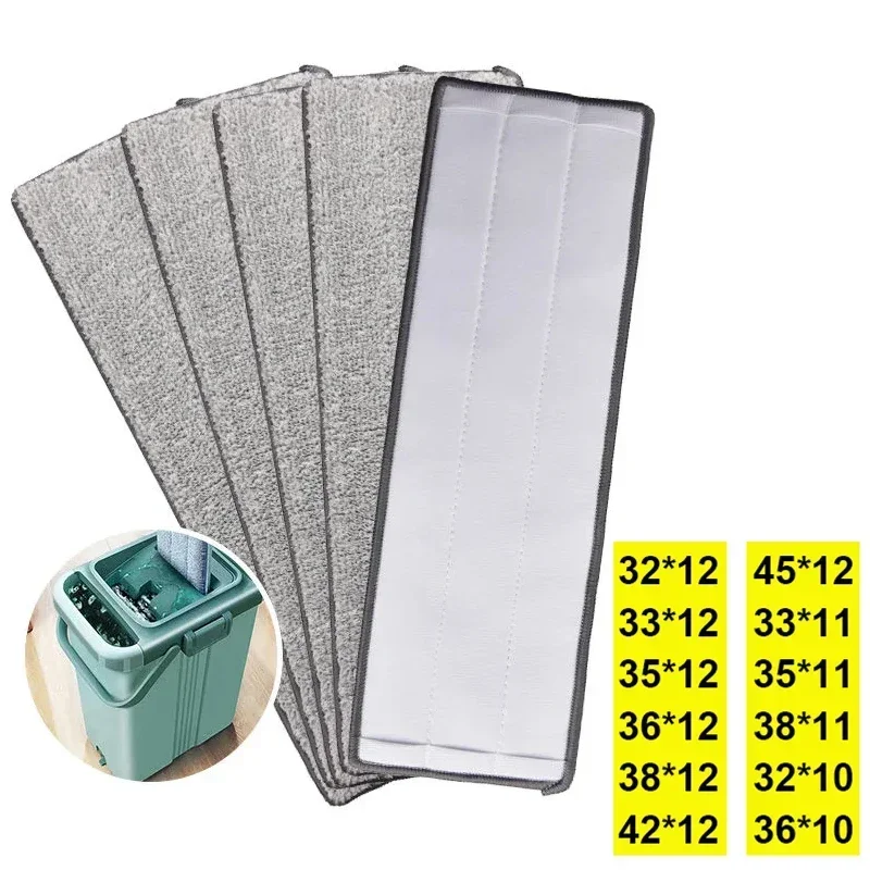 Reemplace la cabeza de fregona, cabezal de repuesto de microfibra, almohadillas de tela para limpieza de suelo, herramientas de escurrir manos libres para el hogar, la cocina - imagen 4