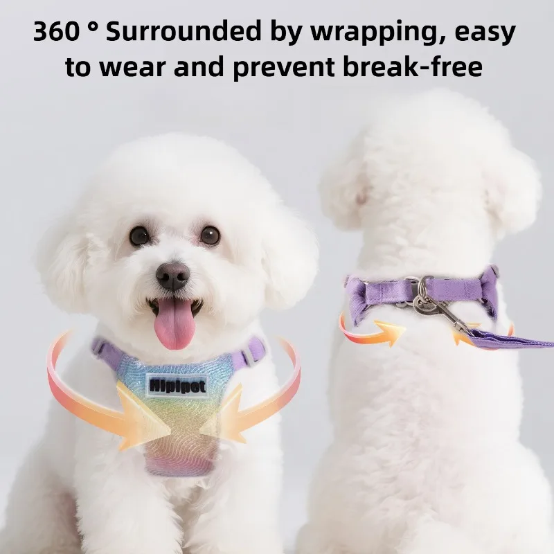 Conjunto de arnés de chaleco para perro, correa para el pecho a prueba de Escape para cachorros, arnés para perros de raza pequeña, suministros para caminar al aire libre - imagen 2