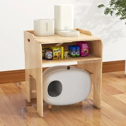 Mueble organizador para gatos con caja de arena y árbol rascador