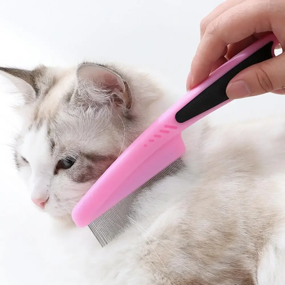 Peine de aseo para mascotas, peine de pulgas duradero de mango largo para perros y gatos, fácil eliminación de pulgas, suministros para el cuidado de los dientes - imagen 3