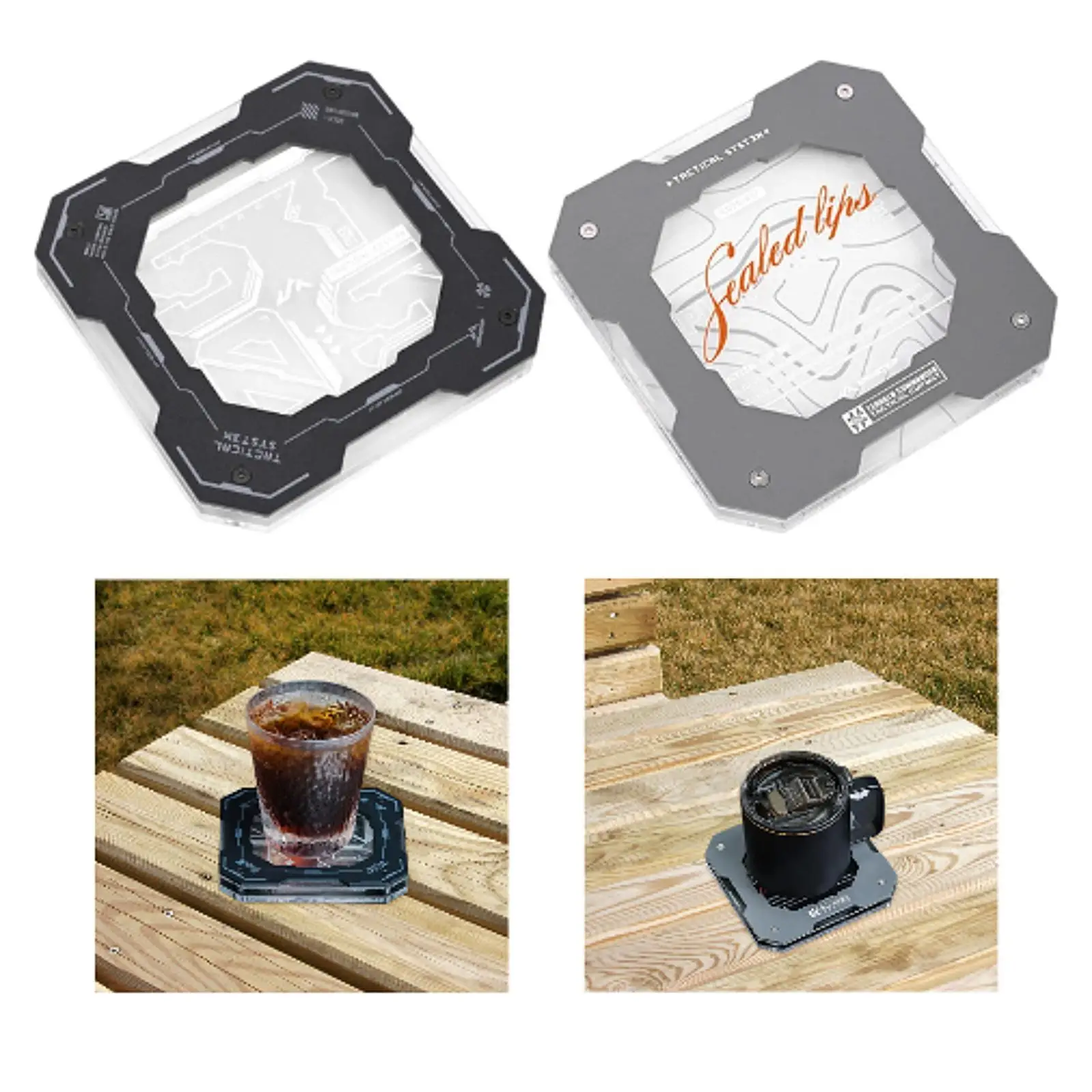 Posavasos para bebidas para acampar, portátil, antideslizante, reutilizable, para té, café, taza, mantel individual aislado para oficina, barbacoa, inauguración de la casa - imagen 2