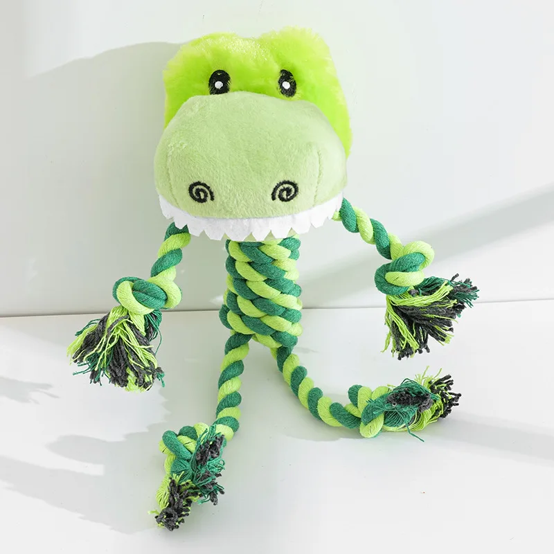 Juguete chirriante para perros pequeños, peluche suave para masticar, forma de Animal, resistente a las mordeduras, cuerda de algodón, suministros para mascotas - imagen 4