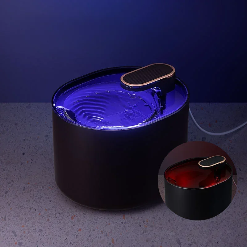 Fuente de agua para gatos de 3L con Sensor de movimiento, dispensador automático de agua para perros con luz LED, fuente de agua potable ultra silenciosa para mascotas