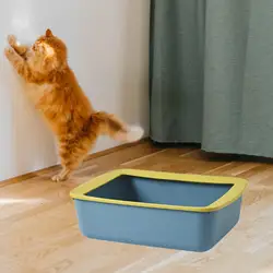 Caja de arena WC cerrado anti-salpicaduras para gatos y conejos