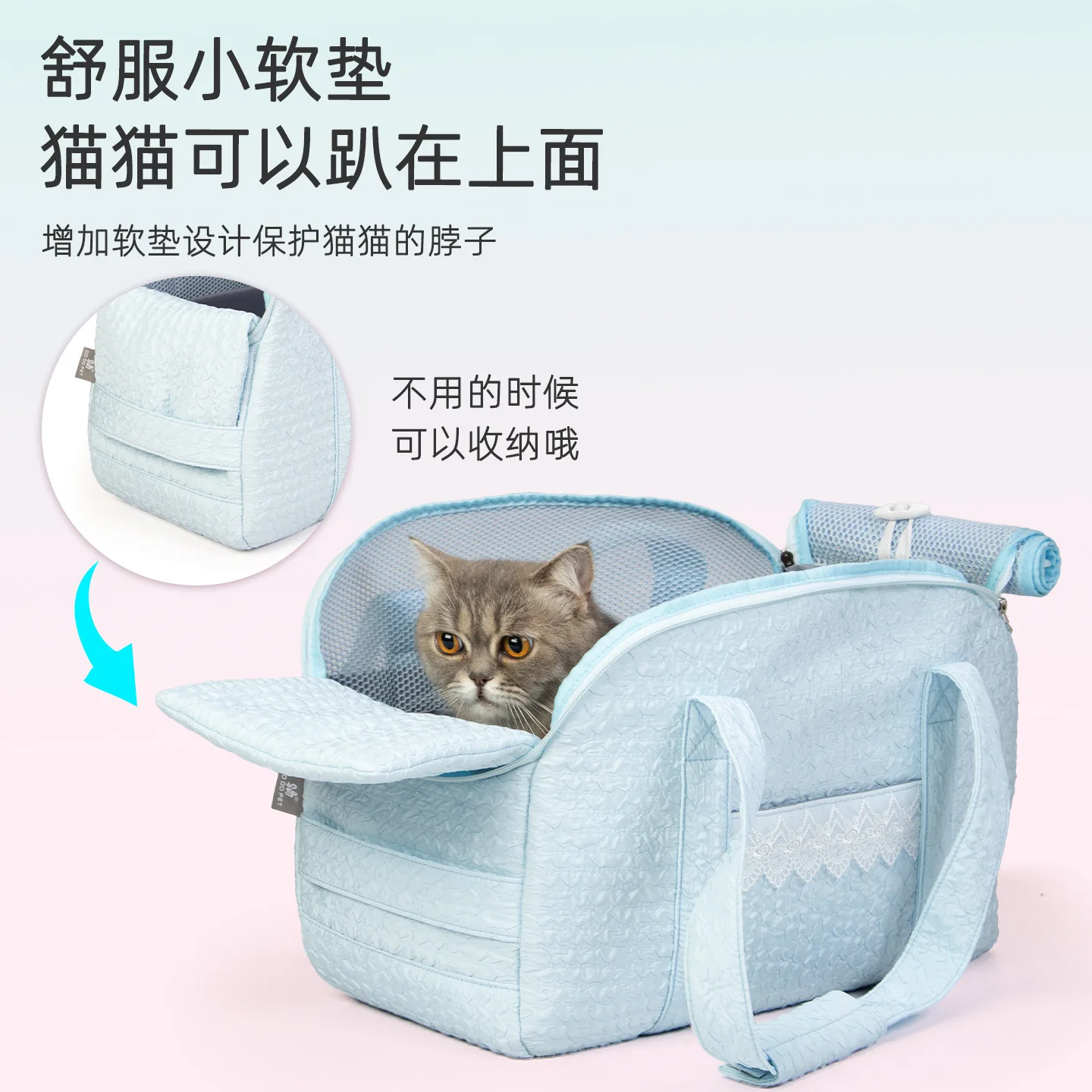 Bolsa de encaje para Gato, bolsas para perros pequeños, bolsas transpirables para perros y gatos, bolso de hombro portátil, productos para mascotas - imagen 4