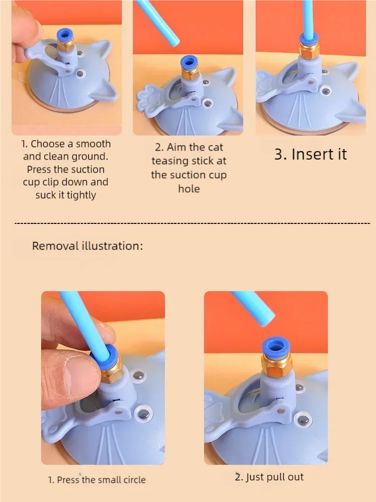 Una guía paso a paso sobre cómo insertar un juguete para gatos en la taza de succión de un gato