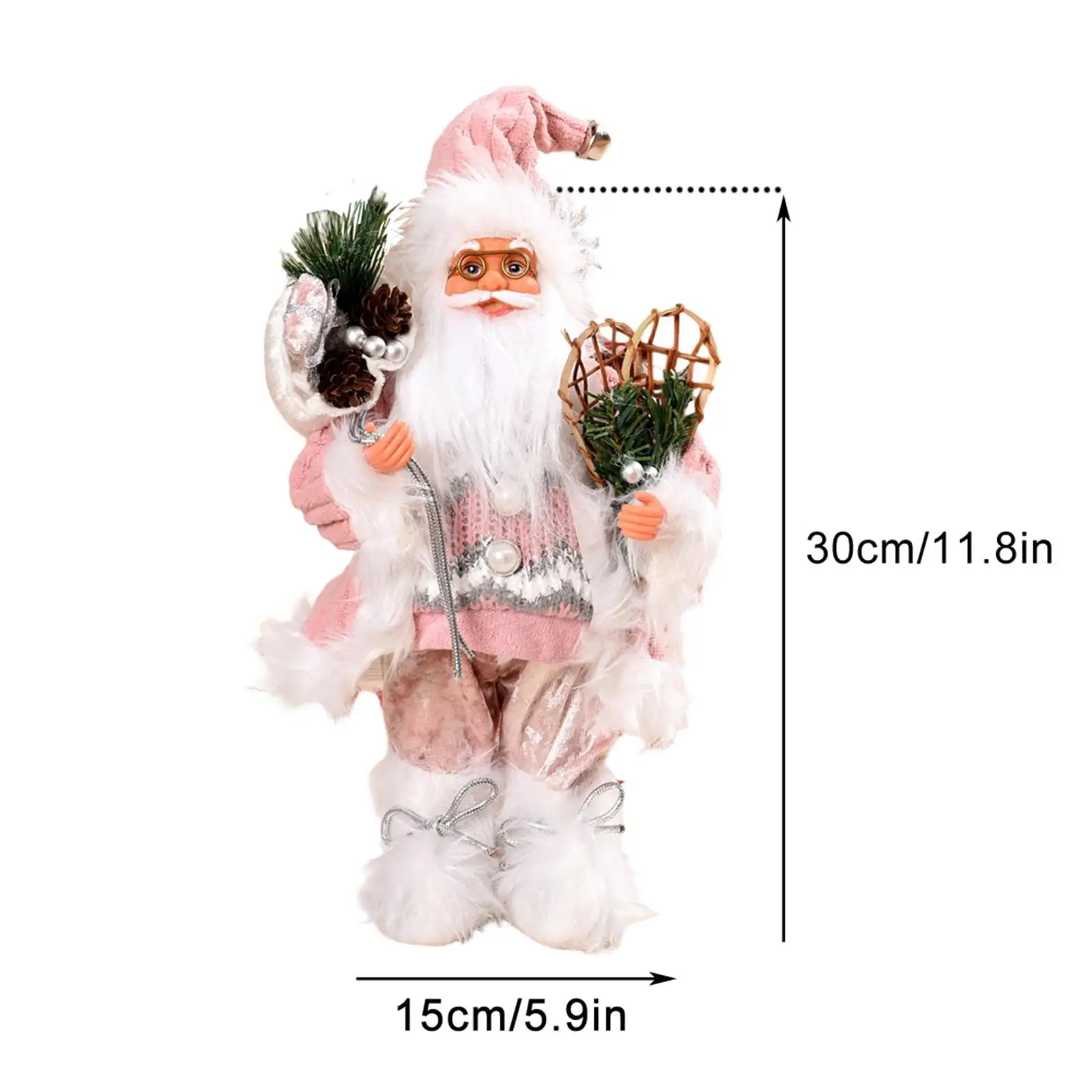 Santa Claus Doll Creative Collectible Traditional Christmas Figurine Christmas Decoration Tabletop Ornament for Home Bedroom