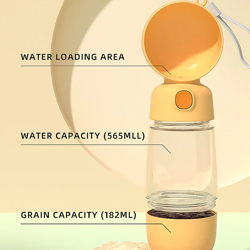 HOOPET-botella portátil de agua y comida para perros y gatos, alimentador de mascotas para viajes al aire libre, botellas para beber para perros pequeños y grandes, suministros para mascotas - imagen 5