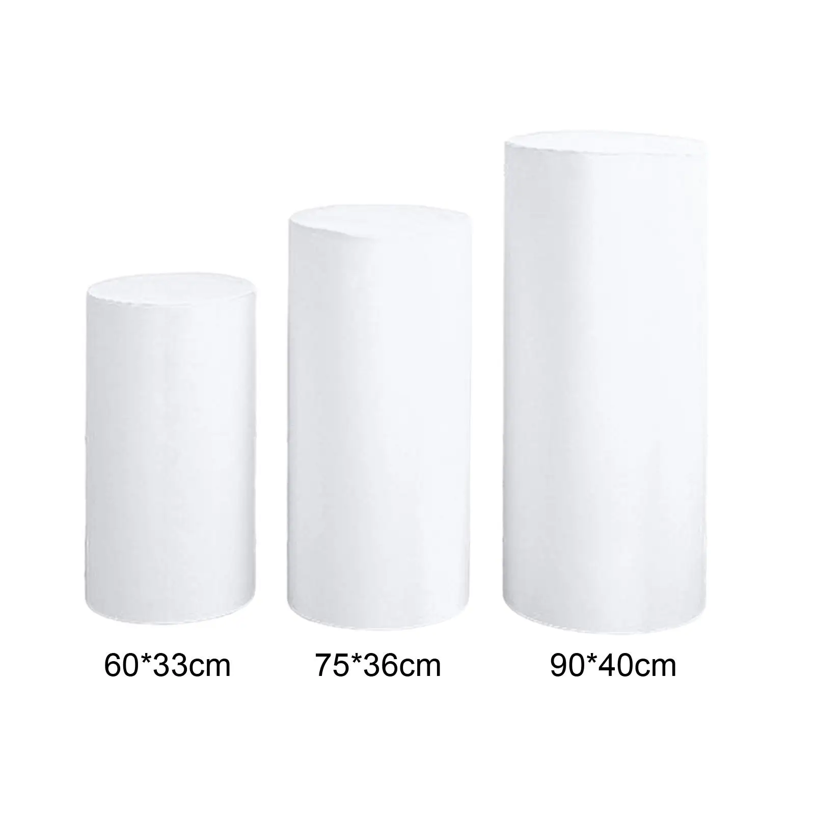 3Pcs Cylinder Plinth Covers Dessert Tables Cloth Plinth Stand Pillar Covers for Wedding Thanksgiving Birthday Party Decoration