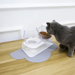 Cuenco para gatos inclinable anti-salpicaduras con base antideslizante