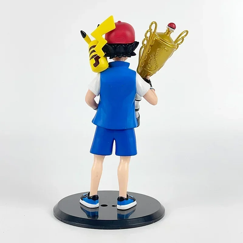 Campeón Ver de Anime Pikachu Go de 19 cm. Ash Ketchum & Pikachu PVC figura de acción estatua de dibujos animados juguetes de modelos coleccionables muñeca regalo para niños - imagen 4