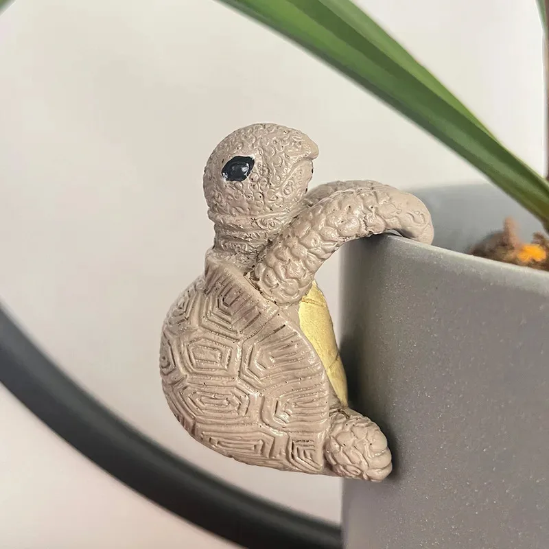 1 Uds. Simulación transfronteriza de animales marinos tortuga escultura de resina adornos jardín macetas decoraciones colgantes - imagen 5