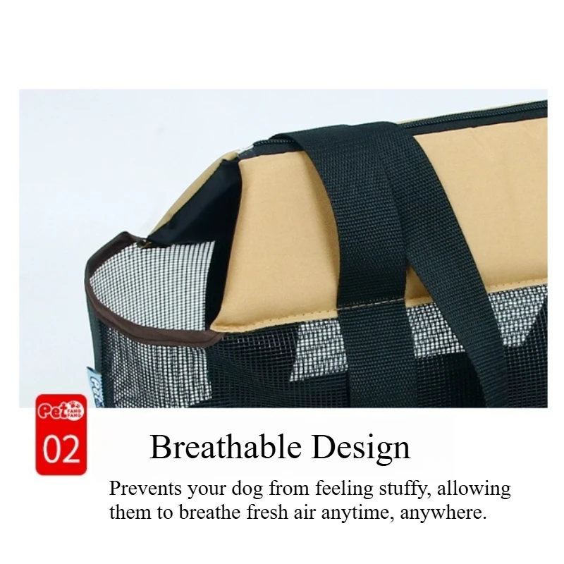 Mochila transportadora plegable de tela Oxford para mascotas, bolsa de viaje ligera y transpirable para perros, transportador portátil para mascotas con correa para el hombro - imagen 2
