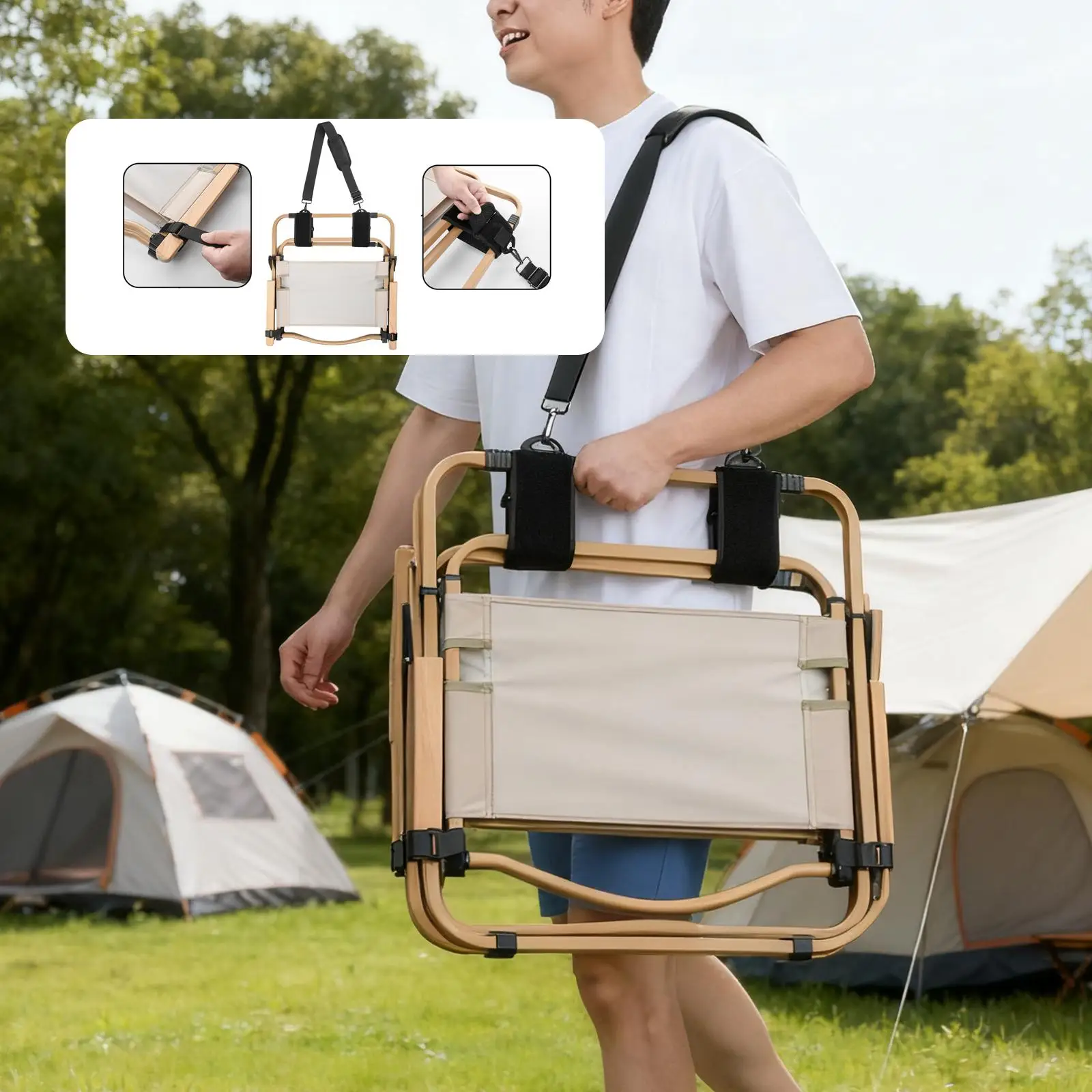 Correa de transporte para silla plegable de playa, correa de transporte eléctrica, correa para silla de Camping para actividades al aire libre, playa - imagen 2