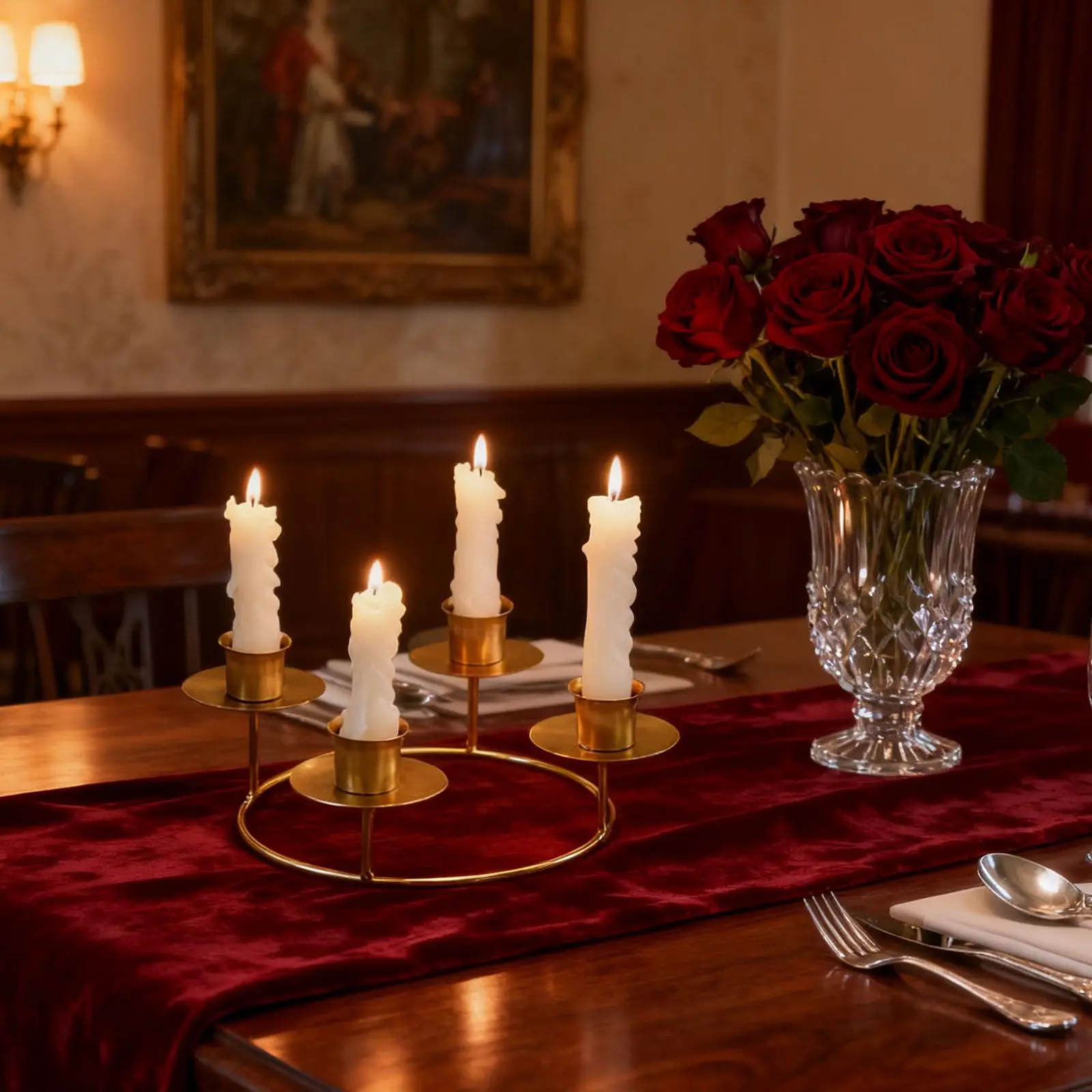 4 Arms Candle Holder Decorative Candle Stand European Candlestick Holder Candlelight Stand for Living Room Home Bedroom Party