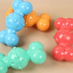 Juguete para masticar hueso de perro chirriante: juguete de limpieza dental molar de goma, juguete interactivo antimordida para aliviar el aburrimiento,