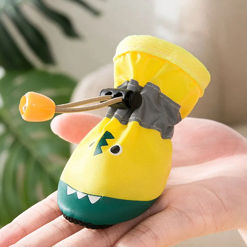 Gatito Otoño e Invierno zapatos de suela blanda salir para evitar caídas Teddy mascota cachorro pequeño cubierta de pie zapatos de cocodrilo de cuatro estaciones - imagen 2