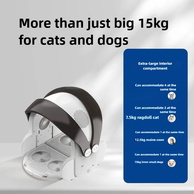 Secador de pelo para el hogar para perros, caja de secado para mascotas, secador de agua, máquina de secado de pelo plegable automática para gatos, suministros inteligentes, productos para mascotas