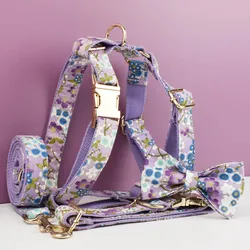 Set arnés y collar para perro – Algodón suavemorado con lazo