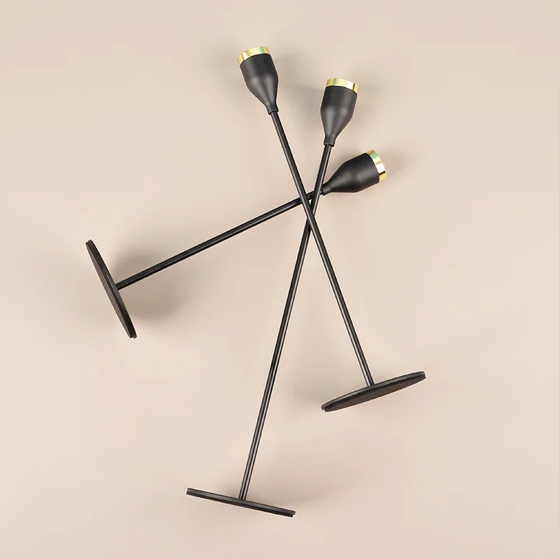 Juego de tres piezas de adorno de candelabro exquisito, mesa de banquete de boda, hogar de Navidad, cena romántica a la luz de las velas - imagen 3