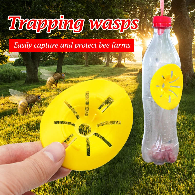Trampa de avispas en forma de flor para jardín, embudo de insectos voladores, herramienta de Control de plagas colgante al aire libre, 5 a 10 unidades - imagen 4