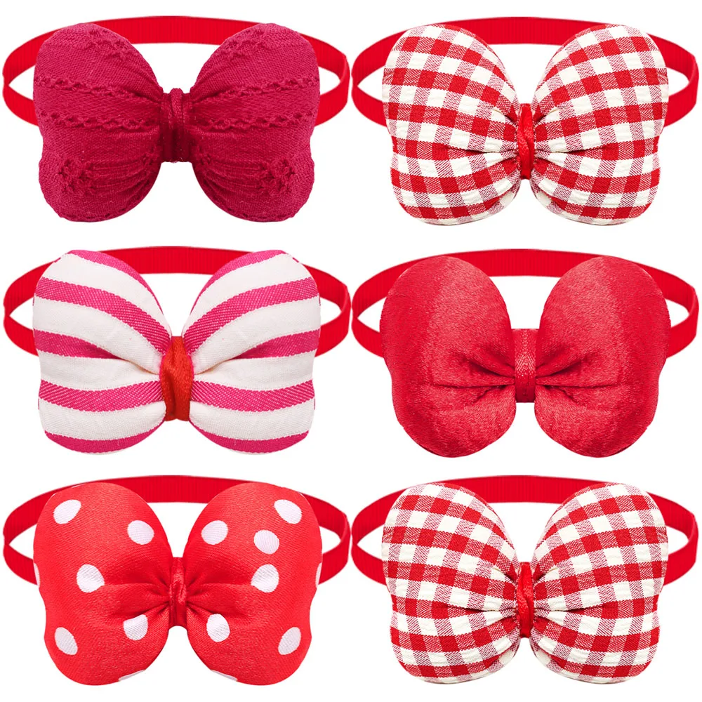 50 Uds. De pajaritas rojas para perros y cachorros, corbatas a la moda para perros pequeños y gatos, Collar con pajarita para perros, regalo, productos para el cuidado de mascotas