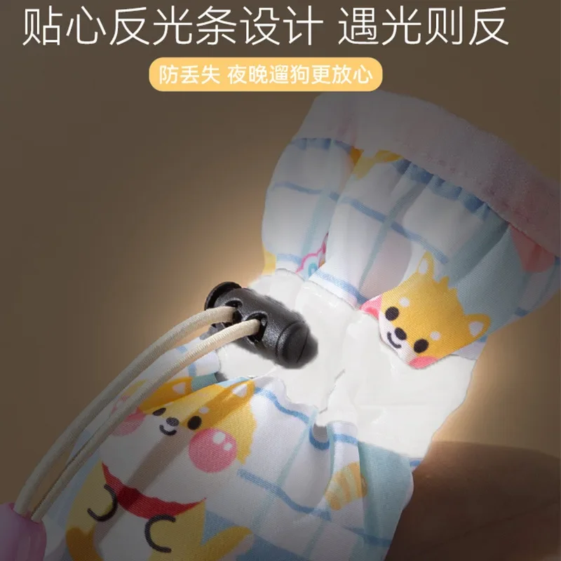 Zapatos para perros pequeños, no caen los pies, peluche antisuciedad, reflectante, para salir, cubierta de pie de suela blanda, zapatos para mascotas, artículos para mascotas - imagen 3